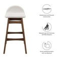 thumbnail image 6 of Bar Stool Chair Barstool, Set of 2, Ivory White, Fabric, Wood, Pub Cafe Bistro Dining Kitchen Hospitality Restaurant, Modern Contemporary HB36165, 6 of 10