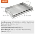 thumbnail image 5 of VEVOR Stove Top Griddle, 23.5"x16" Pre-Seasoned Stainless Steel Griddle, Rectangular Double Burner Griddle Pan, Non-Stick Family Pan Cookware with Handles and Oil Groove, 5 of 9