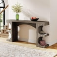 Tribesigns 63Inch Long Console Table with Storage Shelves, Wood Sofa
