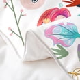 thumbnail image 5 of Erosebridal Mermaid 100% Natural Cotton Duvet Cover,Cute Watercolor Fish Tail Comforter Cover Queen,Rustic Flowers Mushroom Bedding Set,Natural Bedspread Cover 3pcs, 5 of 6