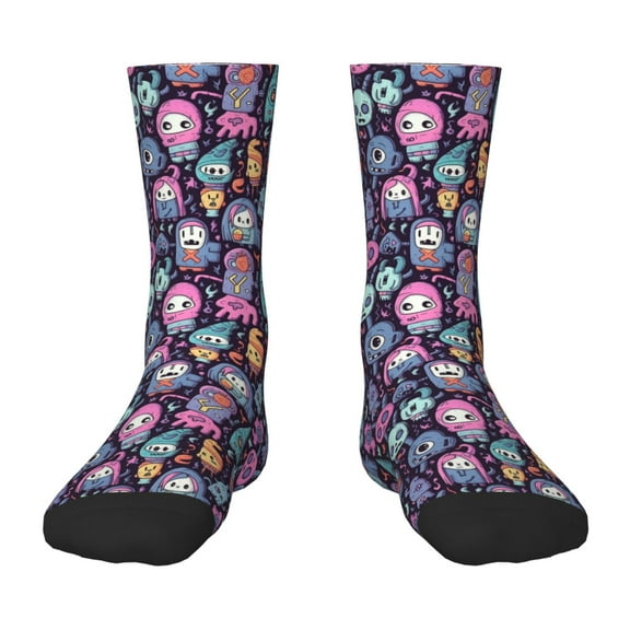 Naloa Funny colorful skull ghost Kids Socks Unisex Kids and Toddlers' Crew Socks, ,1 Pairs