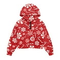 thumbnail image 5 of Xixirimido Red Christmas Candy Cane Pattern Girls Half Zip Sweatshirt Long Sleeve Pullover Crop Tops Kids Lightweight Hoodie Fashion Winter Clothes Size 5-6, 5 of 7