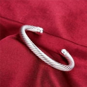 Swirling Silver Bold Bangle Cuff Bracelet For Woman