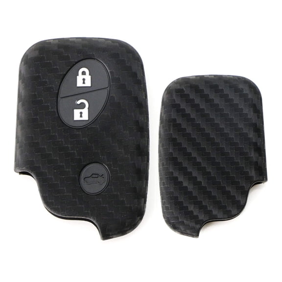 Carbon Fiber Pattern Soft Silicone Key Fob Cover For Lexus is ES GS LS CT LX GX RX, etc 1st Gen Smart Keyless Fob (Black Twill Weave)