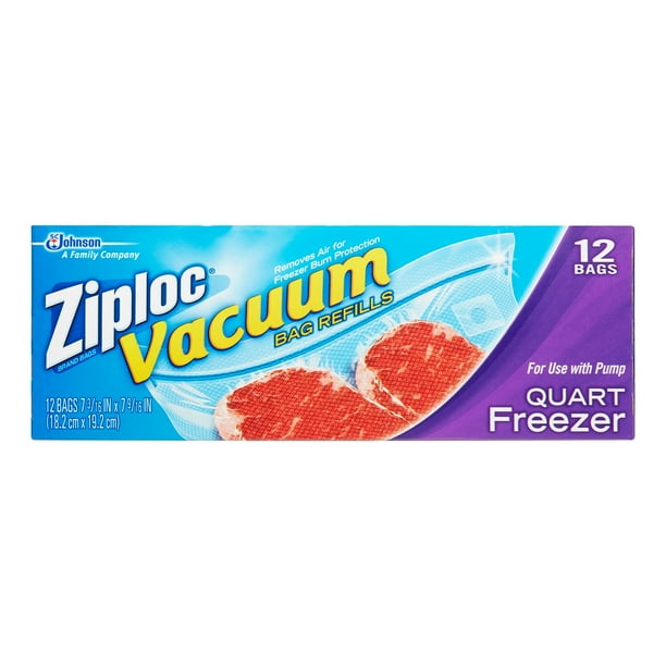 Ziploc Vacuum Bags Refills, Quart, 12 Ct