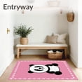 thumbnail image 3 of ODIKA 3'x5' Machine Washable Non-Slip Area Rug, Fuzzy Wilderness Critter Huggable Panda Accent High Traffic Rug with Pad, Pink, 725174, 3 of 8