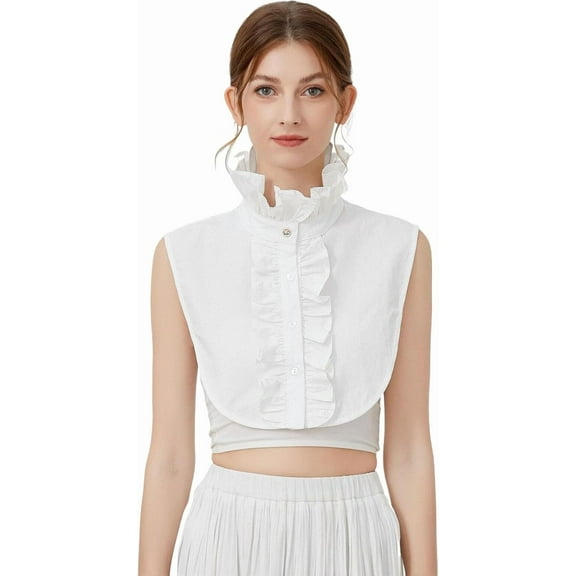 YEKEYI Women Fake Collar Shirt Versatile Accessories Victorian Collar Half Shirt Collar False Sleeve Cuffs