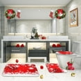 thumbnail image 6 of Red Christmas Bathroom Rug and Mat Set 3 Piece, Winter Snow Glitter Holiday Bathroom Rugs Non Slip, Absorbent Microfiber Memory Foam Bath Mat Machine Washable, 6 of 7
