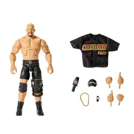 WWE Elite "Stone Cold" Steve Austin Action Figure, Series #122, 6-inch Collectible with Accessories