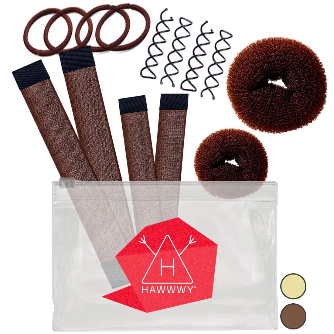 12-Piece Hair Bun Maker - Easy Fast Bun Tool, Short Long Thin Girls - Walmart.com