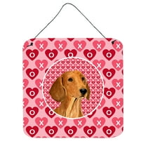 Dachshund Hearts Love and Valentines Day Portrait Wall or Door Hanging Prints