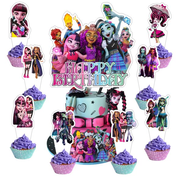 Decoraciones para pastel SDONY, set de 25 piezas con monstruos para cumpleaños