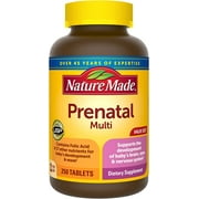 Nature Made Prenatal Multi, 250 Tablets, Folic Acid + 17 Prenatal Vitamins & Minerals to Support Baby Development and Mom, Vitamin D3, Calcium, Iron, Iodine, Vitamin C, and More