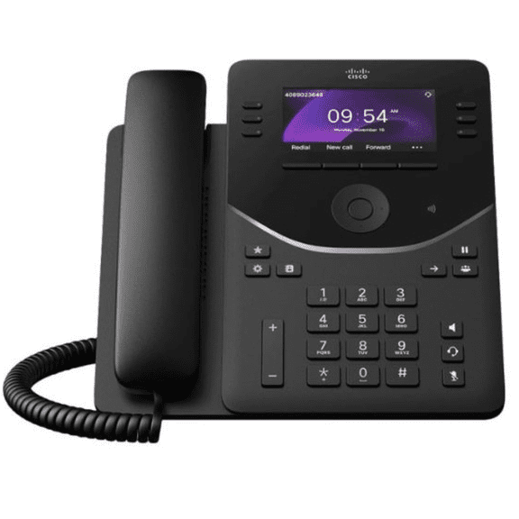 Cisco Desk Phone 9851 DP-9851-K9 6-Line PoE VoIP Phone, Carbon Black