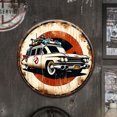 thumbnail image 2 of Chapa Metal Vintage Los Cazafantasmas Pintura Redonda Hierro Barra Pared 30x30cm, 2 of 9