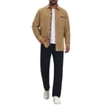 thumbnail image 2 of INSPIRE CHIC Men's Contrast Dress Shirt Plaid Collar Casual Button Down Shirts M Khaki, 2 of 6