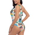 thumbnail image 5 of Yiaed Playing Video Games Print Women One Piece Swimsuits Tummy Control One Shoulder Bathing Suits Pattern Ruffle Swimwear-Small, 5 of 8