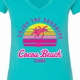 thumbnail image 4 of Inktastic Summer Enjoy the Sunshine Cocoa Beach Florida in Pink Women's V-Neck T-Shirt, 4 of 5
