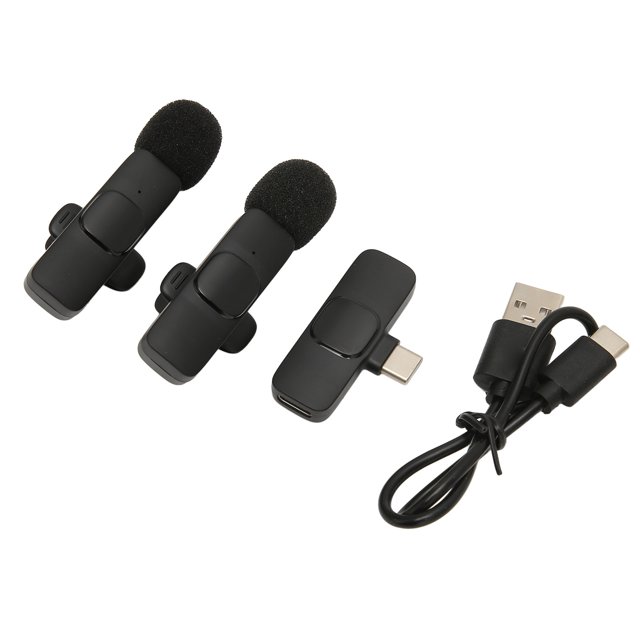 Sistema de micrófono Lavalier inalámbrico Micrófono Lavalier inalámbrico Señal estable Plug and Play Acerca de 4H Tiempo de uso Admite la grabación mientras se carga para la Fugacal Otros