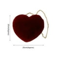 thumbnail image 6 of Crossbody Bag Solid Color All-Matched Heart Shape Zippered Closure Handbag for Women-16, 6 of 8