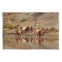 Stupell Industries Horses Drinking Countryside Photograph Unframed Art Print Wall Art, Design by Jan Walters