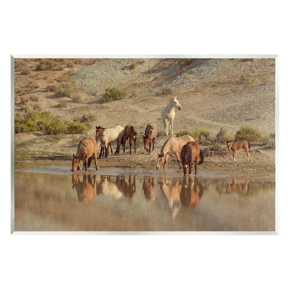 Stupell Industries Horses Drinking Countryside Photograph Unframed Art Print Wall Art, Design by Jan Walters