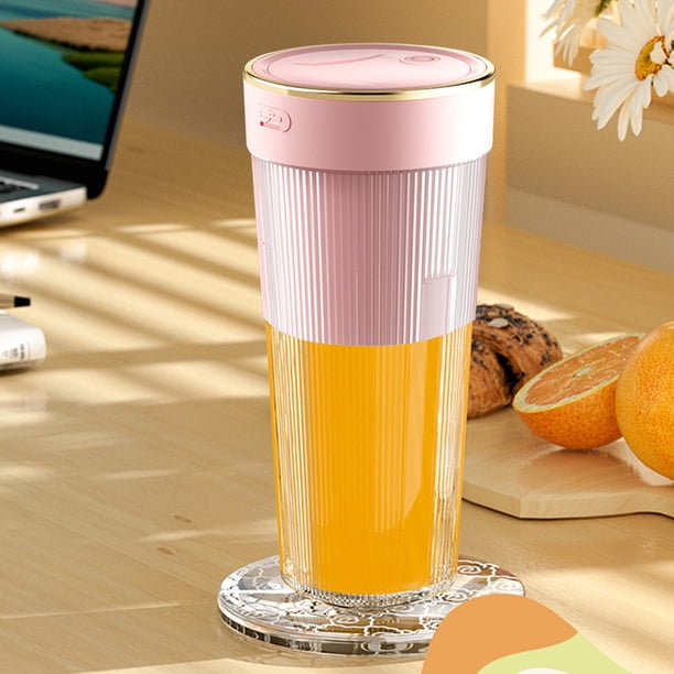 Batidora portátil USB recargable - exprimidor personal de 300 ml para batidos y batidos, 4 cuchillas de acero inoxidable, viajes y deportes