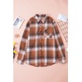 thumbnail image 3 of ABPHQTO Camisa de manga larga a cuadros para mujer con bolsillo, 3 of 5