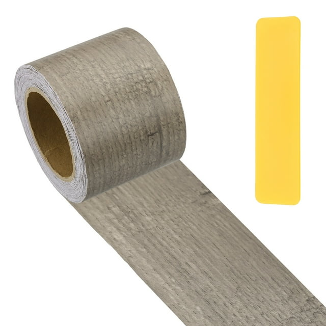 Cinta de Reparación de Grano de Madera Autoadhesiva Uxcell con Raspador para Muebles Roble Gris 2"x33'