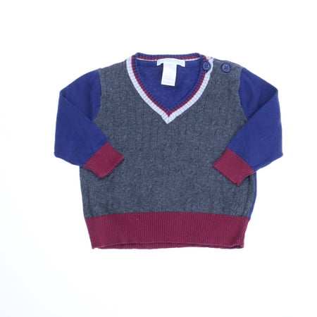

Pre-owned Janie & Jack Boys Gray | Navy Sweater size: 6-12 Months
