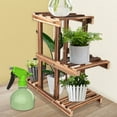 thumbnail image 3 of Plant Stand Small Solid Wood Plant Holder Rack 3-Tier 4 Potted Ladder Plant Shelf for, 3 of 8