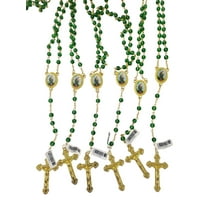 Bulk 12pc Crystal Saint Jude glass Rosary Baptism / wholesale saint Jude rosary favor ,first communion/ religious favor