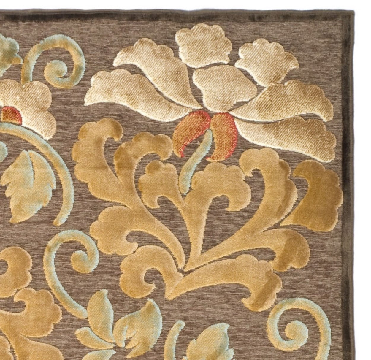 SAFAVIEH Martha Stewart Floating Dahlia Geometric Floral Area Rug, Light Brown, 4' x 5'7"
