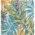 thumbnail image 5 of Unique Loom Outdoor Botanical Collection Area Rug - Jungle (10' Square Multi/Blue), 5 of 9