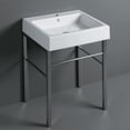 thumbnail image 3 of Alfi Trade Britannia White Rectangular Sink Console B-U60-DUCG1-A06-1, 3 of 3
