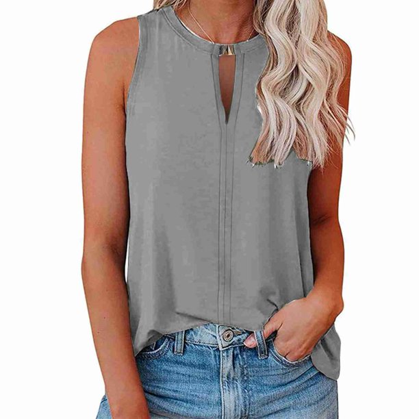 Camiseta sin mangas de verano, camiseta sin mangas para mujer, camiseta sin mangas con cuello en V para mujer, camiseta sin mangas holgada para mujer, optimizada para la excelencia