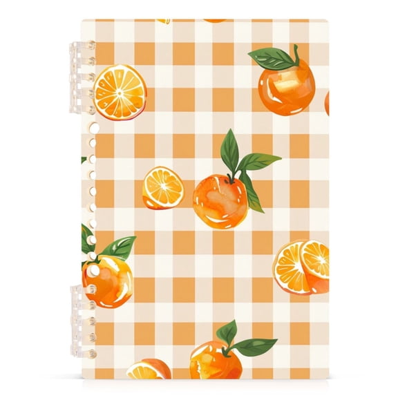 Orange on Gingham Notebooks 1-subject Journal 60 Sheets A5 College Ruled Paper Detachable Ring 8.3"x5.7"