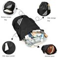 thumbnail image 7 of Fashion Sports Backpacks, Large Capacity Gym Bag, Drawstring Sports Bag, Football Bag, Adjustable Waterproof Sports Backpack with Ball Compartment Bottom Compartment for Women Men Junior (Black), 7 of 7