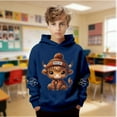 thumbnail image 6 of MAIHAN Teen Girl Hoodies Boys Highland Cow Sweatshirt Hoodie Cute Casual Fall Winter Sweatshirts Cowgirl Long Sleeve Pullover Tops(Navy,3-4 Years), 6 of 6