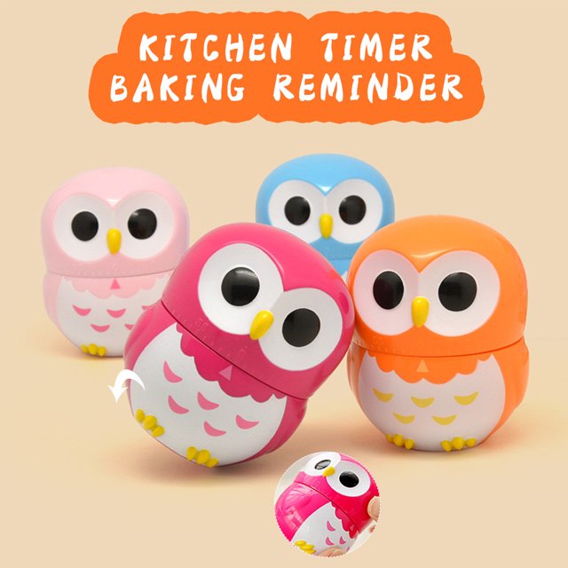 Ganfancp Temporizador de Cocina Alarma 55 Minutos Reloj Temporizador Mecánico con Forma de Búho Herramientas para Contar Ofertas de La Semana 1Pc Cronómetro Búho Mecánico