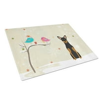 Caroline's Treasures Christmas Presents between Friends Manchester Terrier Glass Cutting Board Large