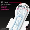 U by Kotex Maxi Pads With Wings Overnight, Unscented, 14 ea (Pack of 2