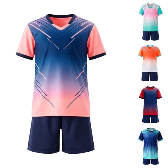 Vornjynx Boys Active Outfit Sets Short Sleeve Tee and Breathable Shorts Quick Dry Comfort Breathable Kids Summer Basketball Soft Activewear 2 Piece Pink Size 5