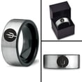 thumbnail image 4 of Tungsten Trident Weapon Spear Band Ring 8mm Men Women Comfort Fit Brushed Gray Flat Cut Black Polished, 4 of 4