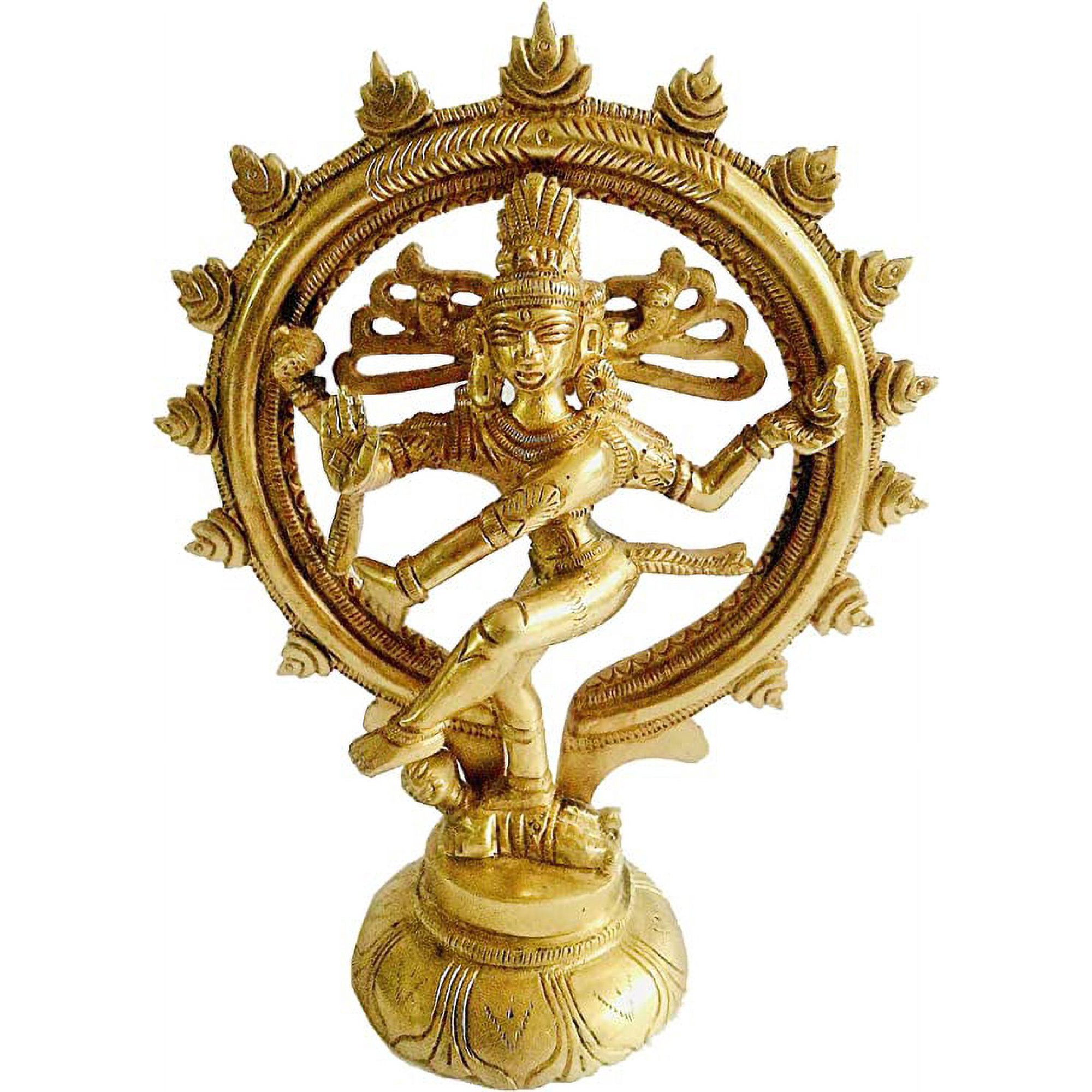 Lord Nataraja SF Brass Statue Natraj Brass Statue Dancing Shiva Statue Sculpture Figure for Home Decor Temple Mandir Hotel Restaurant & Banquet for Enhancing The Décor Size H- 7 inch