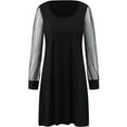 thumbnail image 4 of Babysbule Summer Women Dresses Women Long Sleeve Lace Stitching Square Neck Slim Above Knee Elegant Ladies Little Black Party Club Dress, 4 of 5