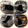 thumbnail image 6 of Black Throw Blanket for Couch, Soft Lightweight Flannel Fleece Blanket, Modern Geometric Abstract Art Aesthetics Microfiber Plush All Season Decorative Blankets Gifts for Sofa Bed 50"x80", 6 of 9