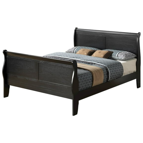 Glory Furniture Louis Phillipe Full Bed in Black Color