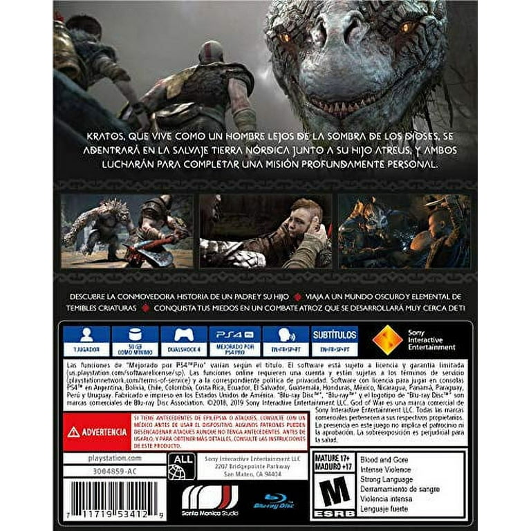 God of War Spanish/English/French - Playstation LATAM 4 Standard - Hits Edition