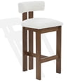thumbnail image 5 of Safavieh Macey Wood Barstool in Ivory / Walnut, 5 of 7